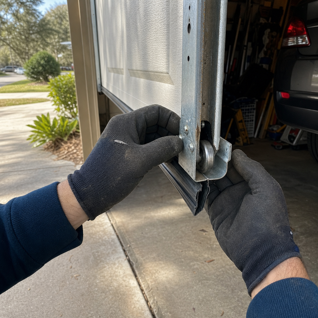 Garage door roller and track repair service in Green Cove Springs, FL